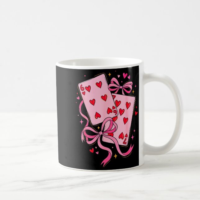 Playing Cards Valentine 6 7 Six Seven Meme Preppy  Kaffemugg (Höger)