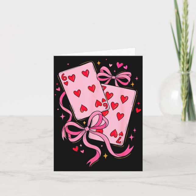 Playing Cards Valentine 6 7 Six Seven Meme Preppy  Kort (Framsida)