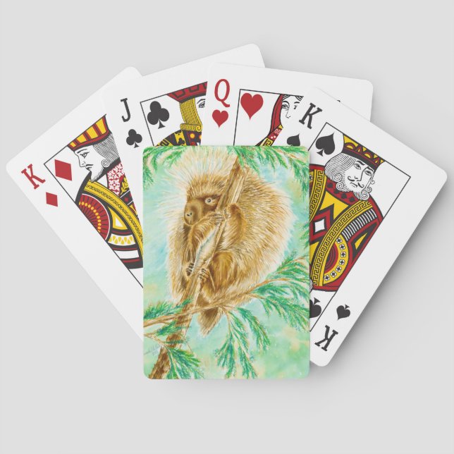 playing cards with a porcupine casinokort (Baksidan)