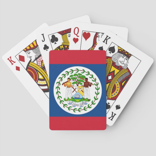 Playing Cards with Flag of Belize Casinokort (Baksidan)