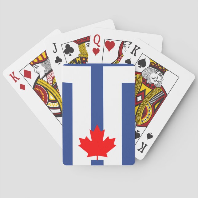 Playing Cards with flag of Toronto, Canada Casinokort (Baksidan)