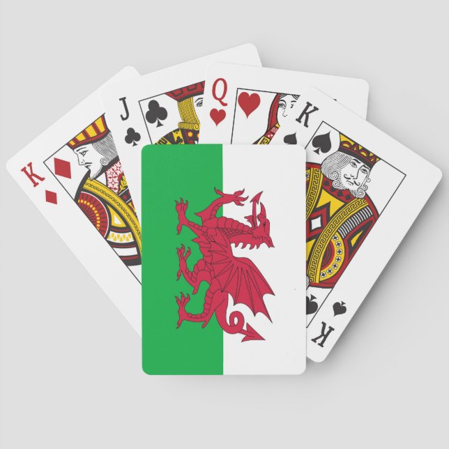 Playing Cards with flag of Wales Casinokort (Baksidan)