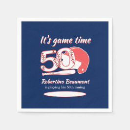 Playing His 50th Inning Baseball Birthday Party Pappersservett