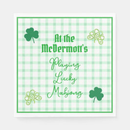 Playing Lucky Mahjong Watercolor Shamrocks Pappersservett