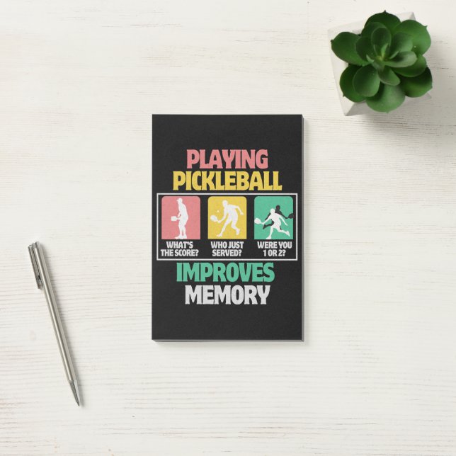 Playing Pickleball Improves Memory Post-it Block (Kontor)