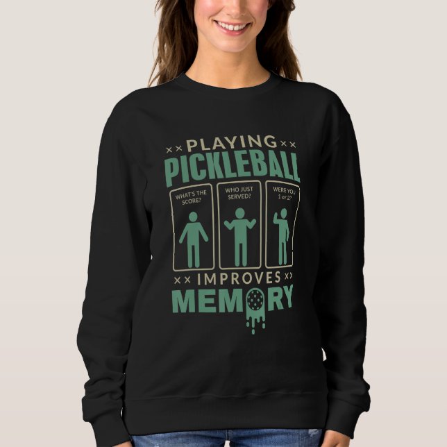 Playing Pickleball Improves Memory retro green Pic T Shirt (Framsida)