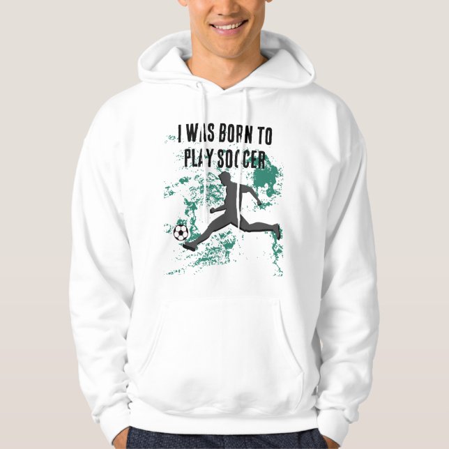 Playing soccer graphic black hoodie (Framsida)