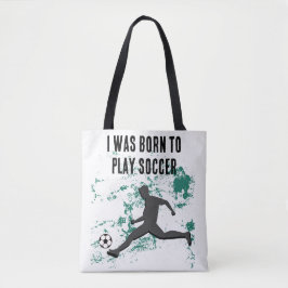 Playing soccer graphic black tygkasse