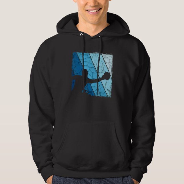 Playing Water Polo Waterpolo Player Game Hoodie (Framsida)