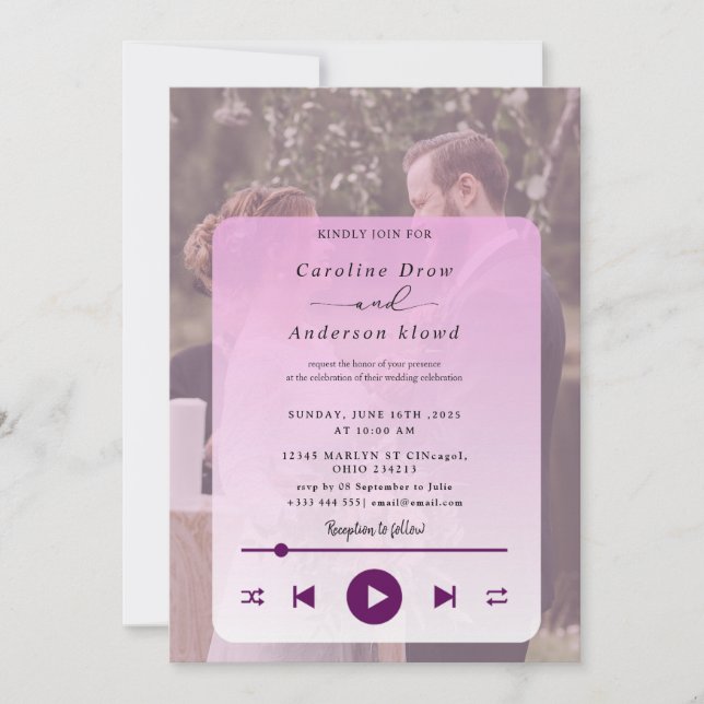 Playlist wedding Invitation (Framsida)