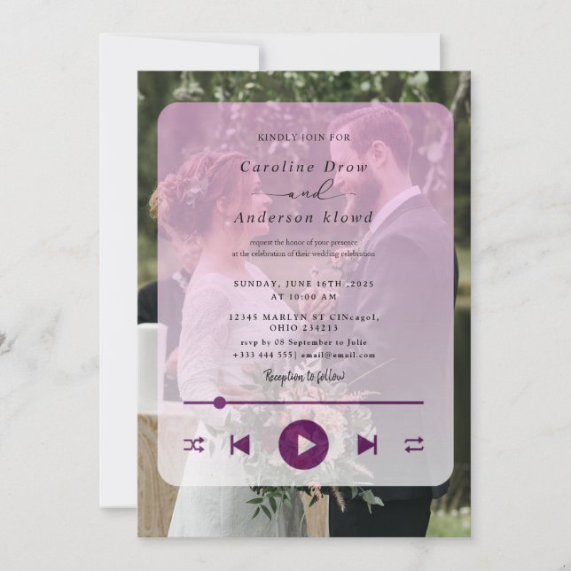 Playlist wedding Invitation (Framsida)
