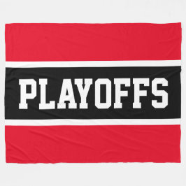 PLAYOFFS Athletic Bright Red Black White Rand Fleecefilt