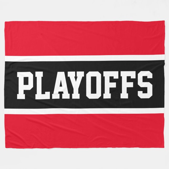PLAYOFFS Athletic Bright Red Black White Rand Fleecefilt (Framsidan (Horisontell))