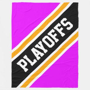 PLAYOFFS Athletic Bright Rosa Black Gult Rand Fleecefilt