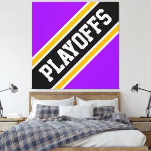 PLAYOFFS Roligt Bright Lila Black Football Rand Canvastryck