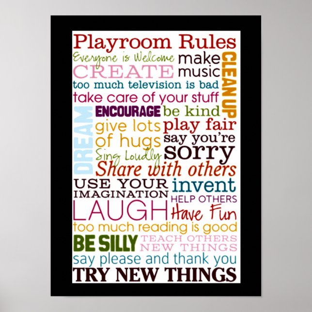 PLAYROOM REGLER POSTER (Framsidan)