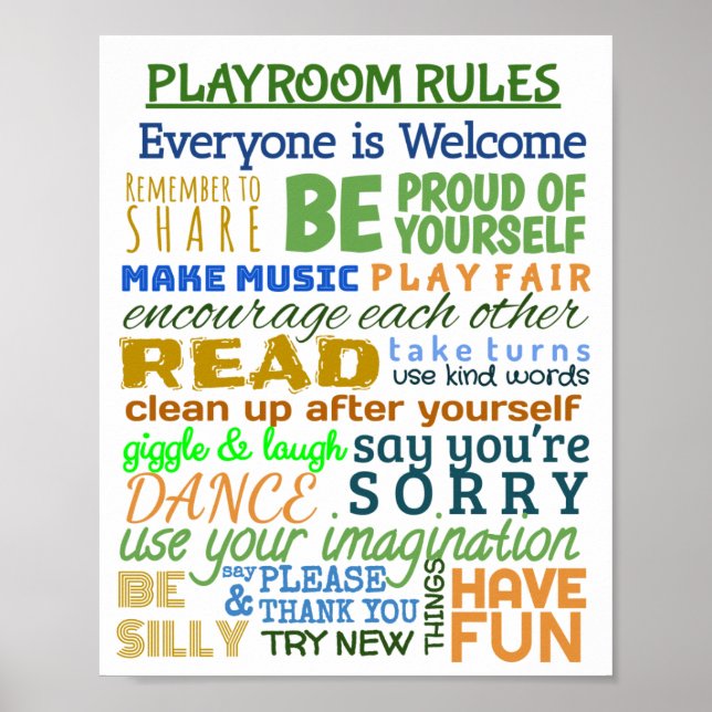 Playroom Rules Poster (Framsidan)