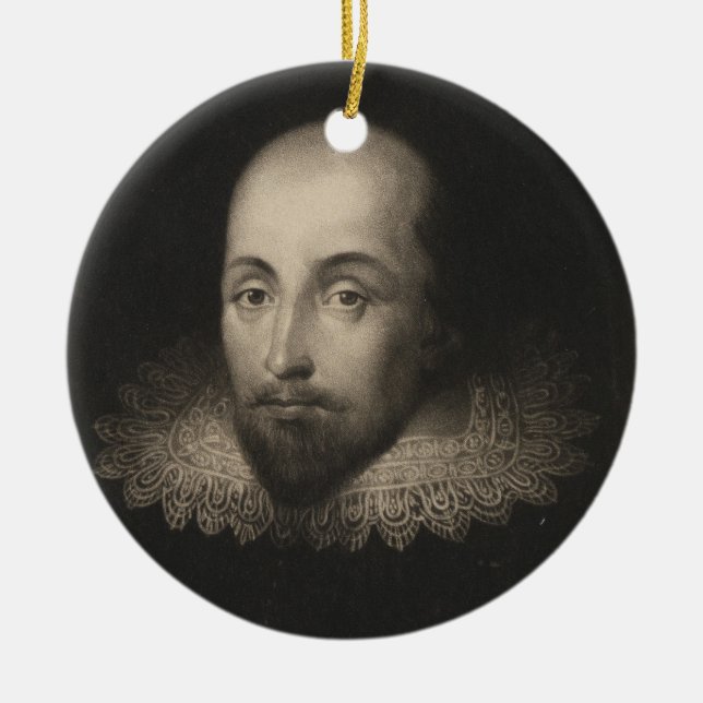 Playwright William Shakespeare av Cornelius Jansen Julgransprydnad Keramik (Framsidan)