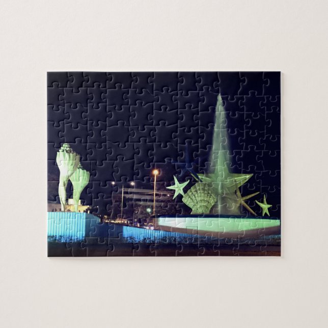 Plaza Caracol Fontän, Cancun #1-2 Jigszawa Puzzle Pussel (Horisontell)