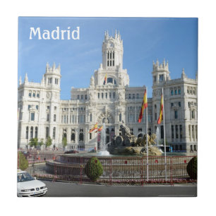 Plaza de Cibeles, Madrid belägger med tegel Kakelplatta