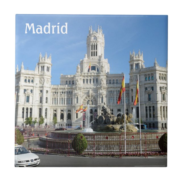 Plaza de Cibeles, Madrid belägger med tegel Kakelplatta (Framsidan)