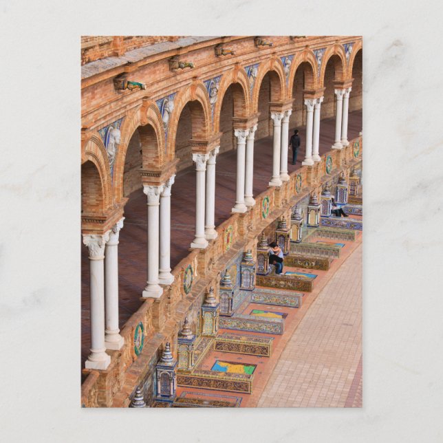 Plaza de Espana Colonnad i Sevilla Vykort (Framsida)