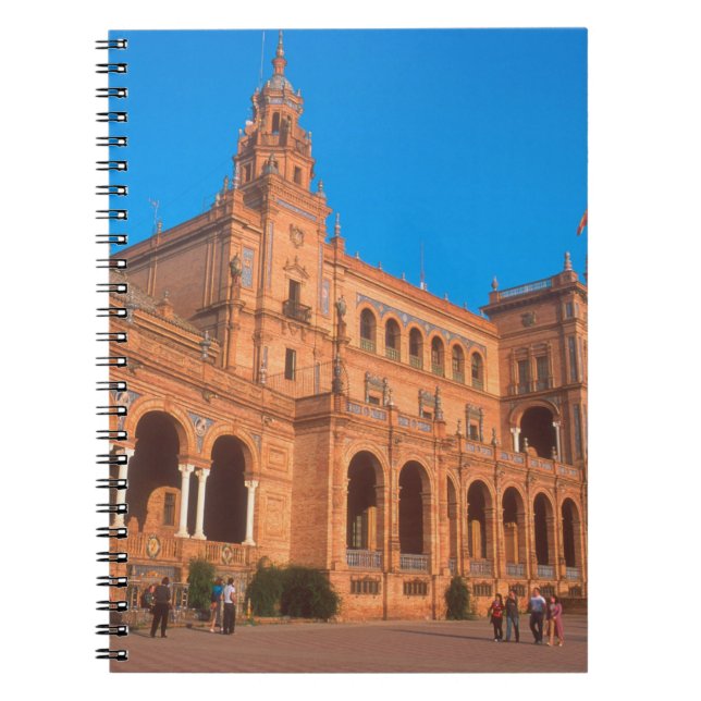 Plaza de Espana i Sevilla, Spanien. Anteckningsbok Med Spiral (Framsidan)