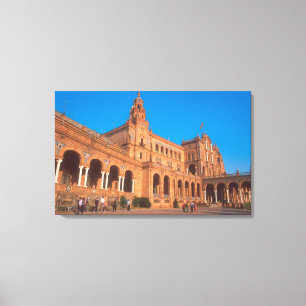Plaza de Espana i Sevilla, Spanien. Canvastryck