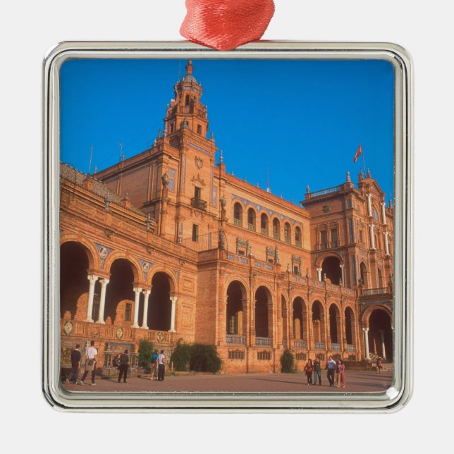 Plaza de Espana i Sevilla, Spanien. Julgransprydnad Metall (Framsidan)