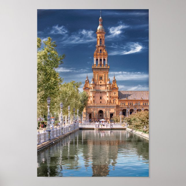 Plaza de España i Sevilla, Spanien Poster (Framsidan)