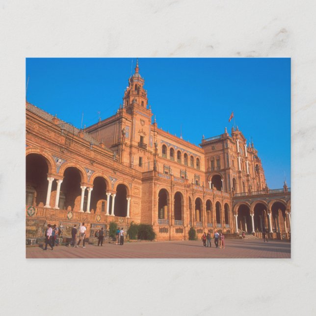 Plaza de Espana i Sevilla, Spanien. Vykort (Framsida)