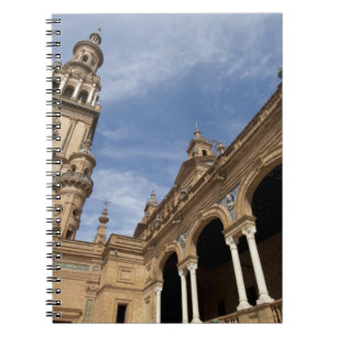 Plaza de Espana, Sevilla, Andalusien, Spanien Anteckningsbok Med Spiral