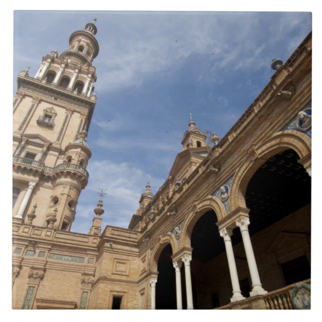 Plaza de Espana, Sevilla, Andalusien, Spanien Kakelplatta (Framsidan)