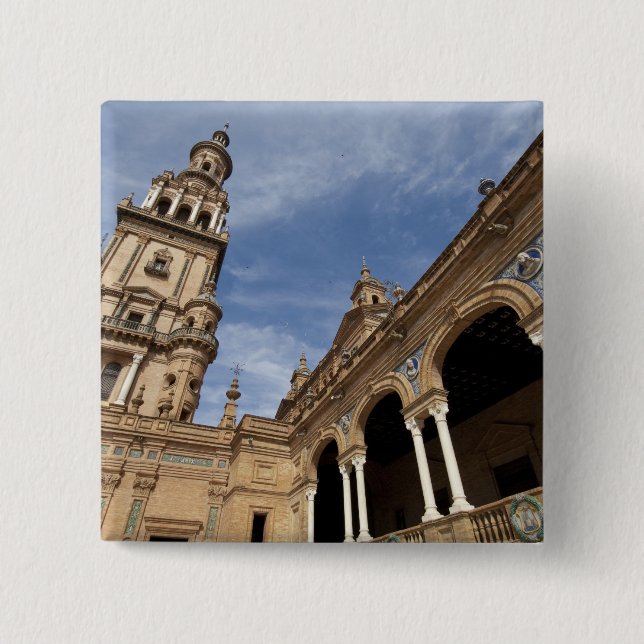 Plaza de Espana, Sevilla, Andalusien, Spanien Knapp (Framsida)