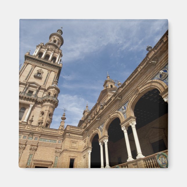 Plaza de Espana, Sevilla, Andalusien, Spanien Magnet (Framsidan)
