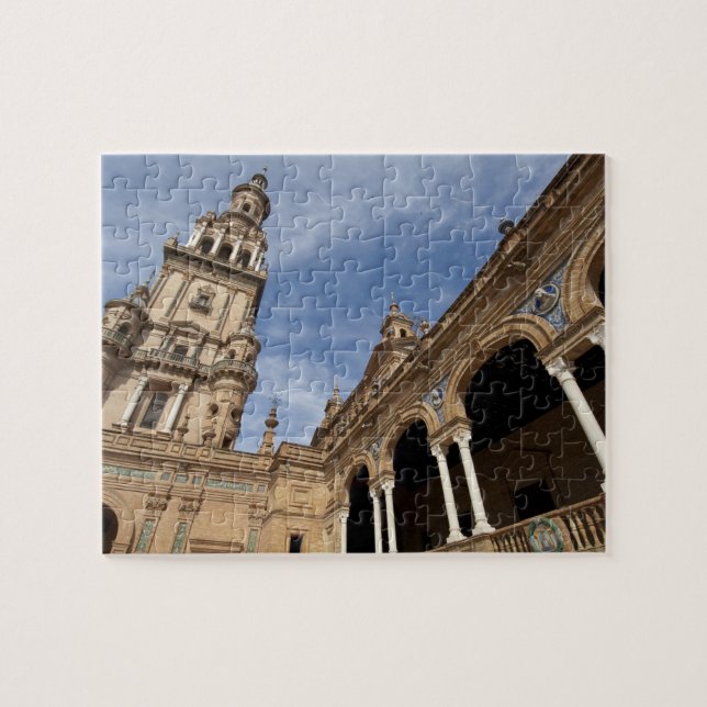 Plaza de Espana, Sevilla, Andalusien, Spanien Pussel (Horisontell)