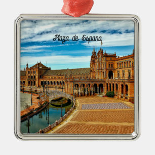 Plaza de Espana, Sevilla. Spanien Julgransprydnad Metall
