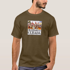 Plaza de la Cebada, den Madrid gatan undertecknar T-shirt