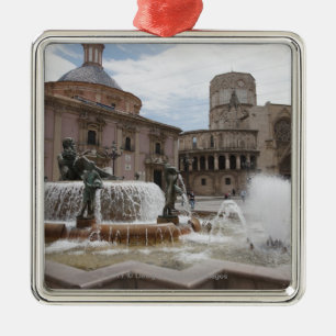 Plaza De La Oskuld och Basilica De Virgen Julgransprydnad Metall