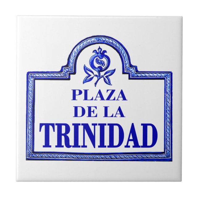 Plaza de la Trinidad, den Granada gatan Kakelplatta (Framsidan)