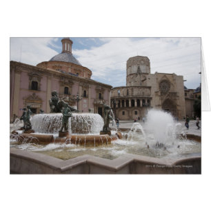 Plaza de la Virgin och Basilica de Virgen Hälsningskort