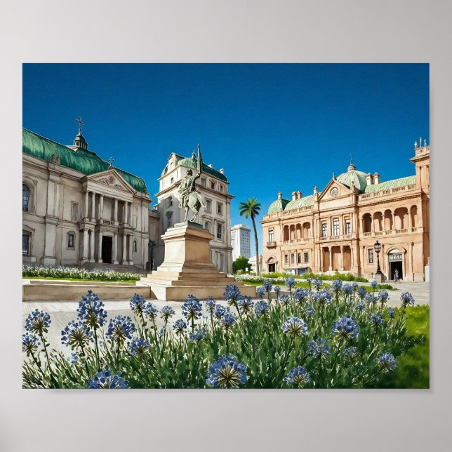 Plaza de Mayo Buenos Aires Argentina Watercolor Poster (Framsidan)