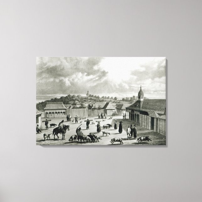 Plaza de San-Carlos de Chiloe, 1835] Canvastryck (Framsida)