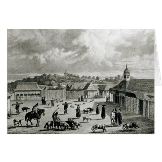 Plaza de San-Carlos de Chiloe, 1835] Hälsningskort (Framsidan Horizontal)