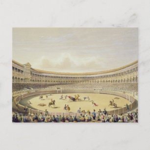 Plaza de Toros i Madrid, 1865 (färg litho) Vykort