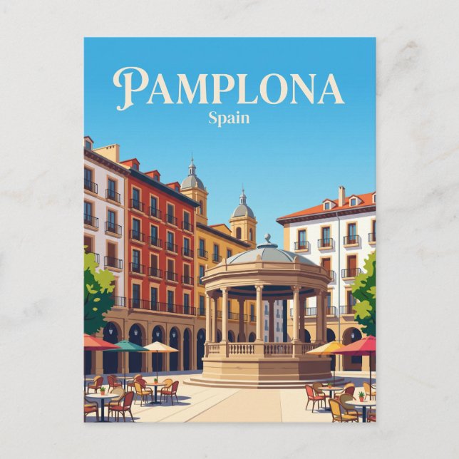 Plaza del Castillo Spanien Vykort (Framsida)