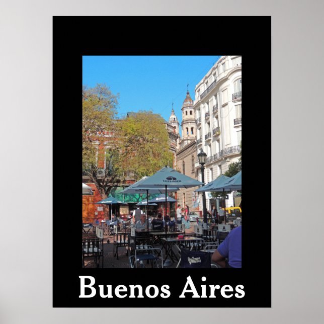 Plaza Dorrego om en tyst eftermiddag - Buenos Aire Poster (Framsidan)