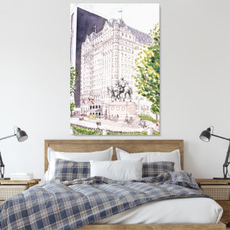 Plaza Hotel NYC Akvarell på duk ram Canvastryck