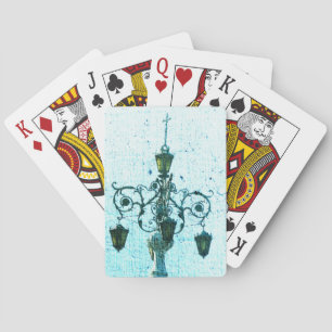 Plaza Light Blue Crackle Casinokort