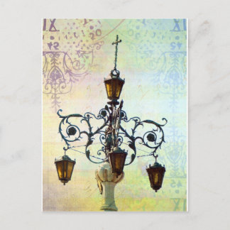 Plaza Light with Pastel Background Vykort